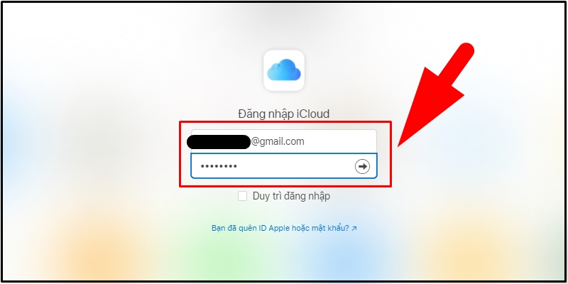 Đăng nhập iCloud