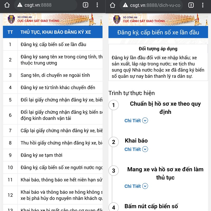 Cách đăng ký, cấp biển số xe lần đầu trực tuyến Cách đăng ký, cấp biển số xe lần đầu trực tuyến