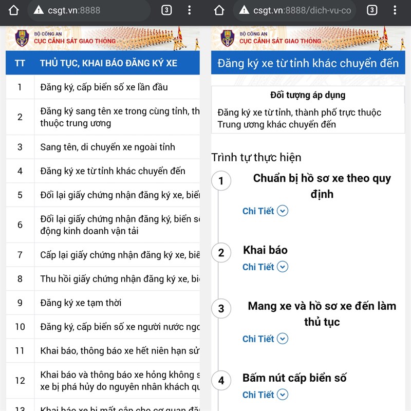 Cách đăng ký xe từ tỉnh khác chuyển đến trực tuyến Cách đăng ký xe từ tỉnh khác chuyển đến trực tuyến