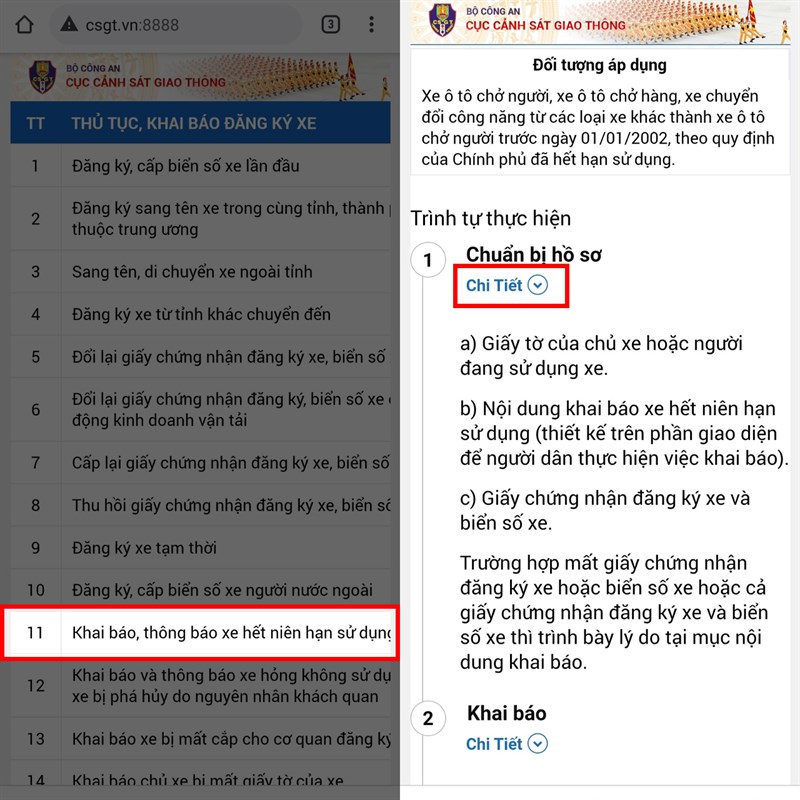 Cách khai, báo thông báo xe hết niên hạn sử dụng 2 Cách khai, báo thông báo xe hết niên hạn sử dụng 2