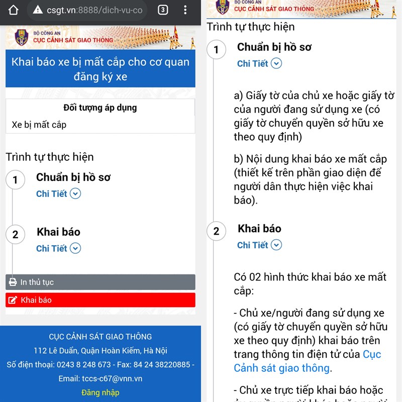 Cách khai báo xe bị mất cắp cho cơ quan đăng ký Cách khai báo xe bị mất cắp cho cơ quan đăng ký