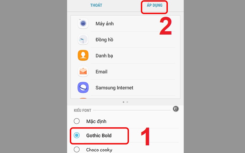Chọn kiểu chữ theo ý muốn