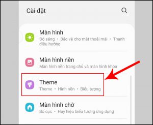 Chọn Theme trong Cài đặt