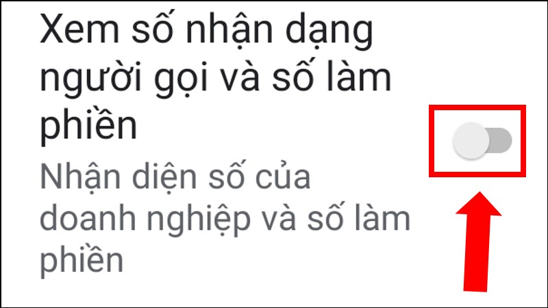 Tắt tùy chọn Số nhận dạng người gọi và cuộc gọi làm phiền