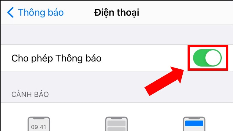 Nhấn Cho phép Thông báo