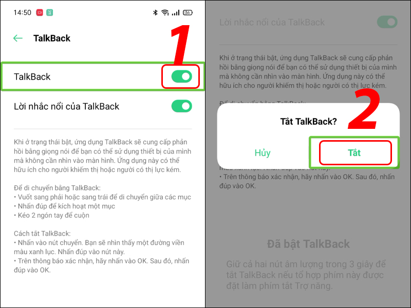 Tắt TalkBack