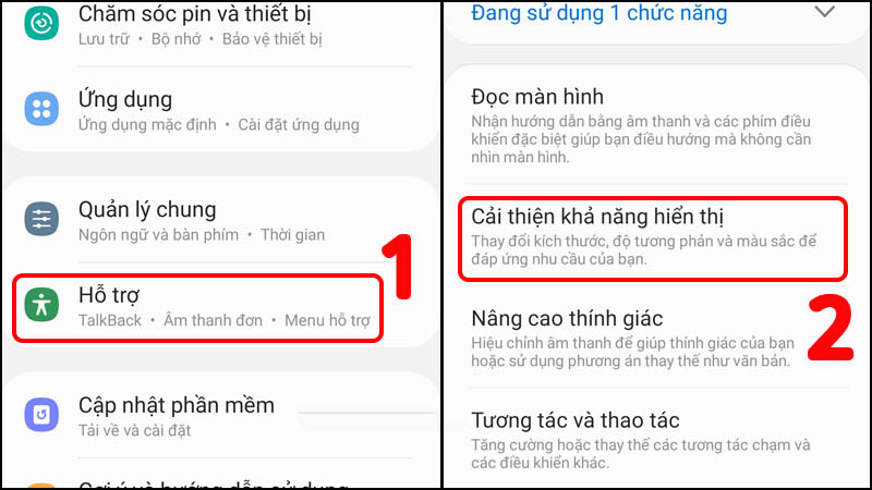 Chọn Cải thiện khả năng hiển thị