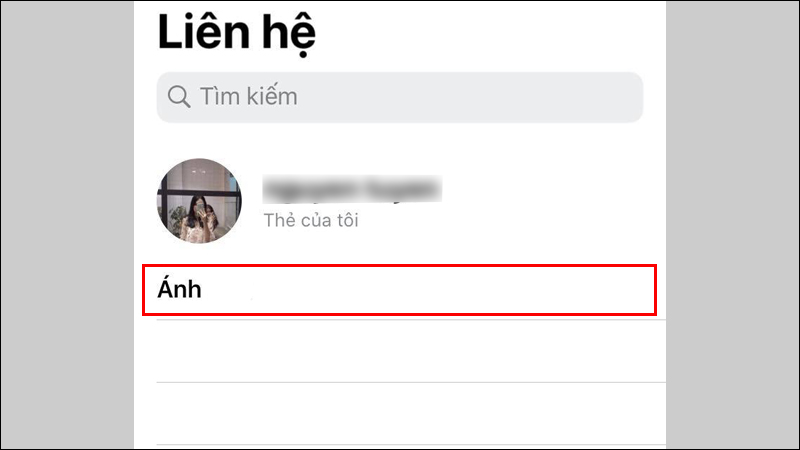 Danh bạ chỉ hiển thị những liên hệ đã được thêm vào nhóm