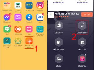 Vào ứng dụng Máy cắt MP3 và chọn Cắt âm thanh