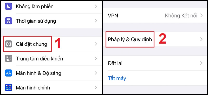 Mở mục Pháp lý & Quy định