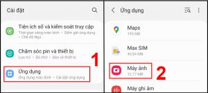 Mở Máy ảnh trong Cài đặt