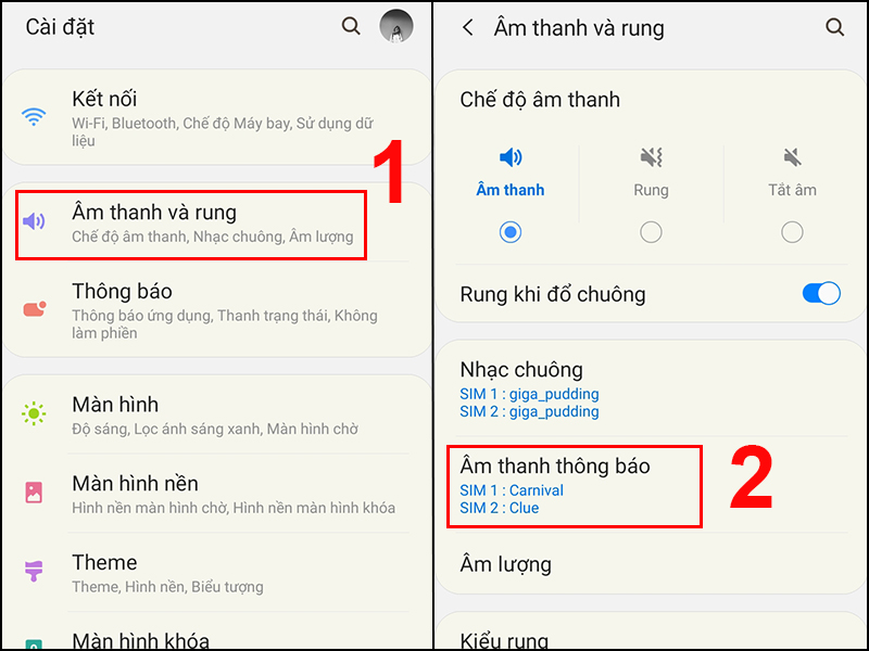 Vào mục Cài đặt