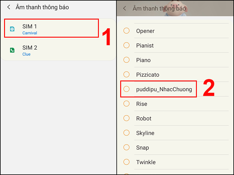 Thiết lập cài đặt