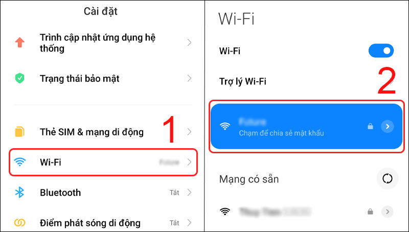 Chọn WiFi đang kết nối