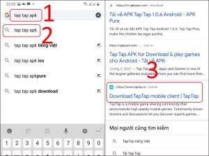 Truy cập vào taptap apk
