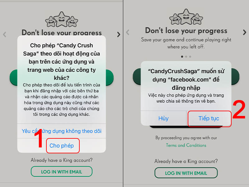 Cho các tùy chọn