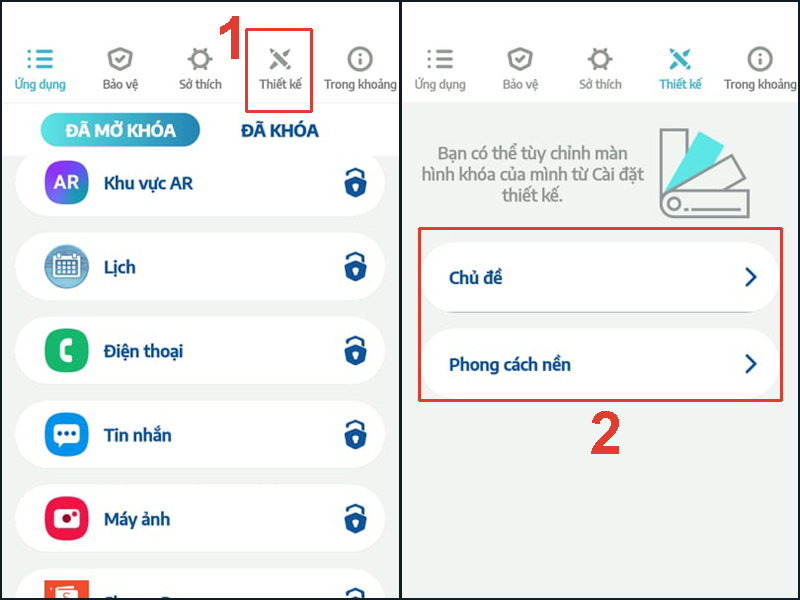 AppLock Pro cung cấp các tùy chỉnh hình nền và hình khóa cho điện thoại của bạn