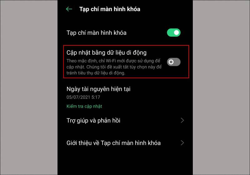 Chọn Đóng khi không muốn cập nhật tự động