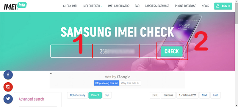 Xem thông tin thiết bị qua IMEI