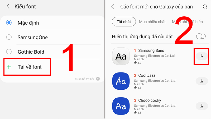 Tải kiểu chữ khác về máy