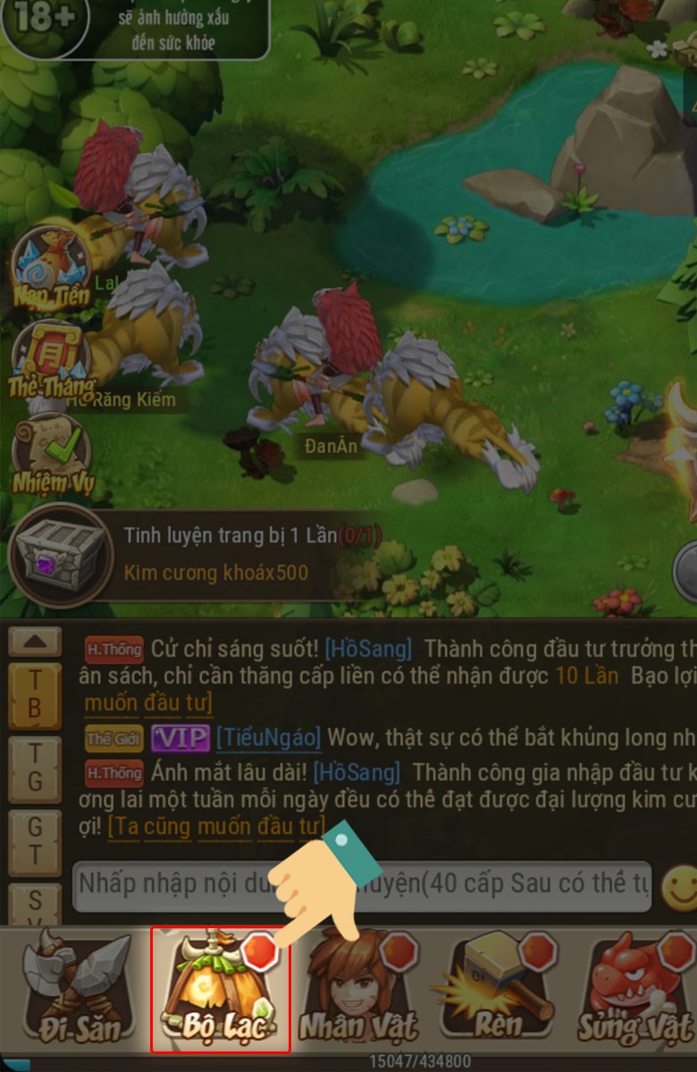 Chọn mục Bộ lạc Chọn mục Bộ lạc