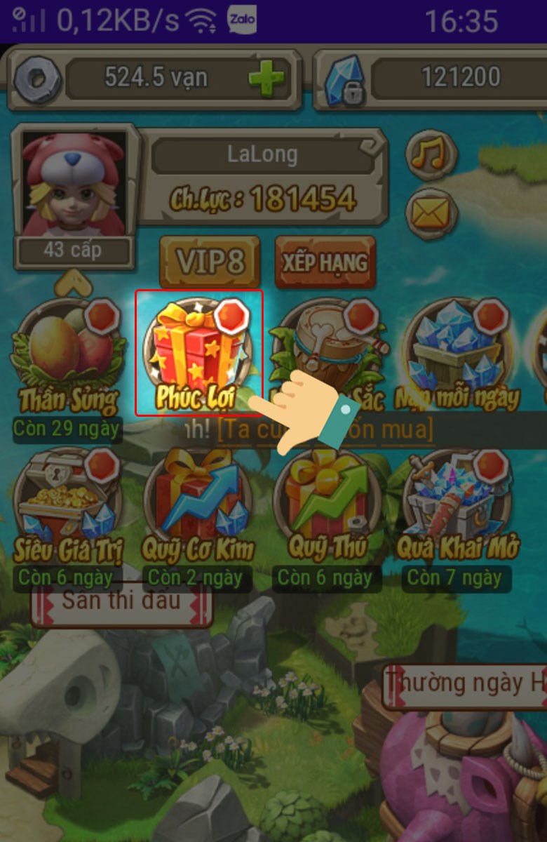 Chọn mục Phúc Lợi Chọn mục Phúc Lợi