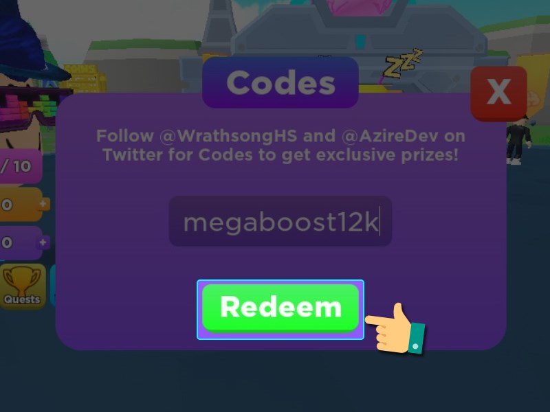 Điền mã code và nhấn Redeem Điền mã code và nhấn Redeem