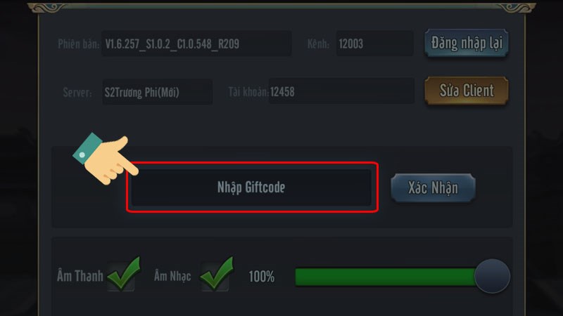 Nhập code vào ô Nhập Giftcode Nhập code vào ô Nhập Giftcode
