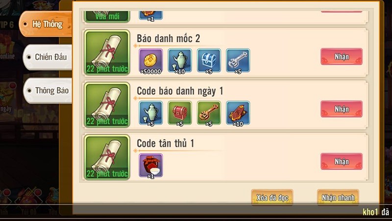 Nhận quà Nhận quà