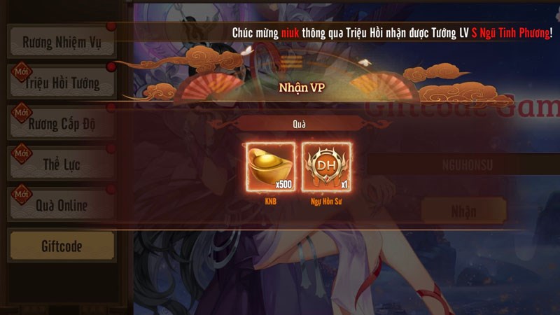 Xác nhận nhận quà. Nhận quà