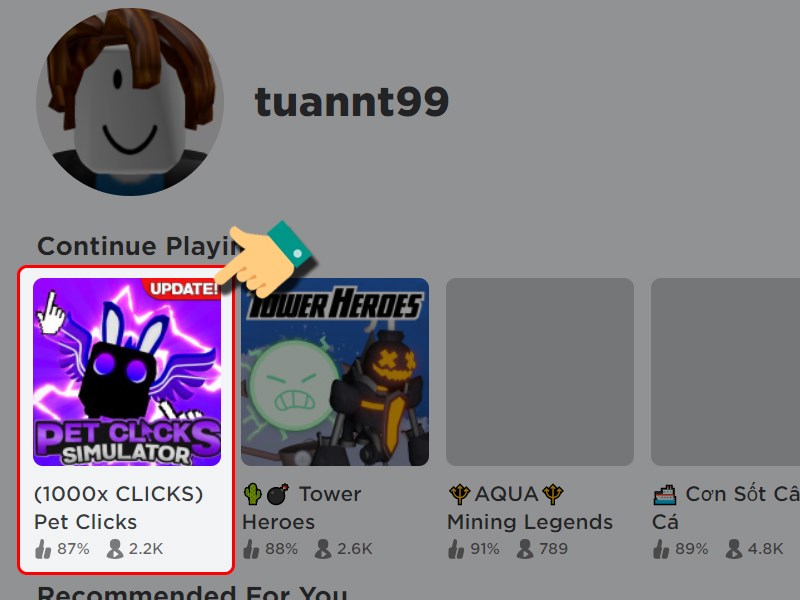 Chọn game Pet Clicks Simulator Chọn game Pet Clicks Simulator