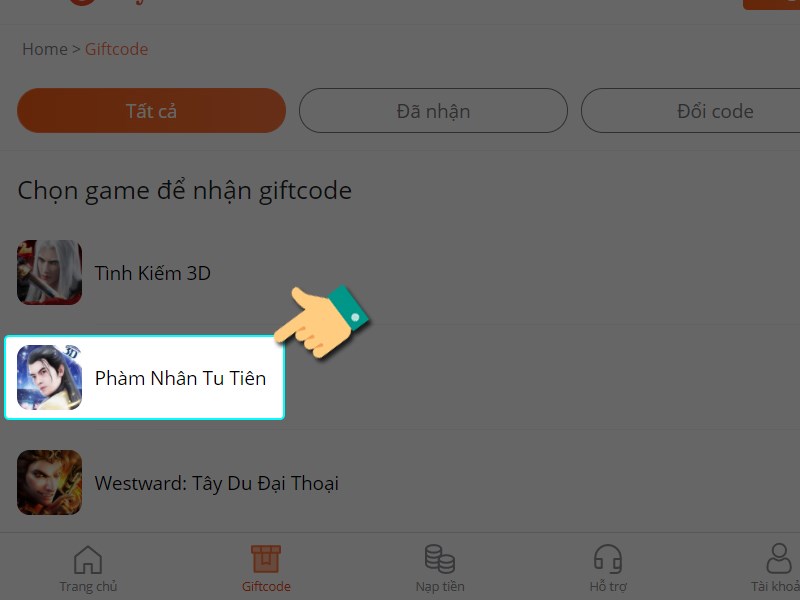 Chọn game Chọn game