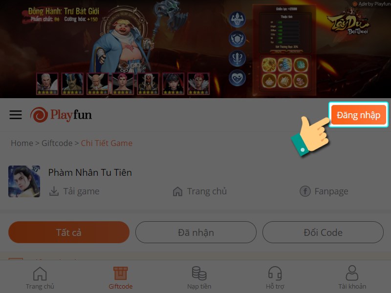 Nhấn Đăng nhập Nhấn Đăng nhập