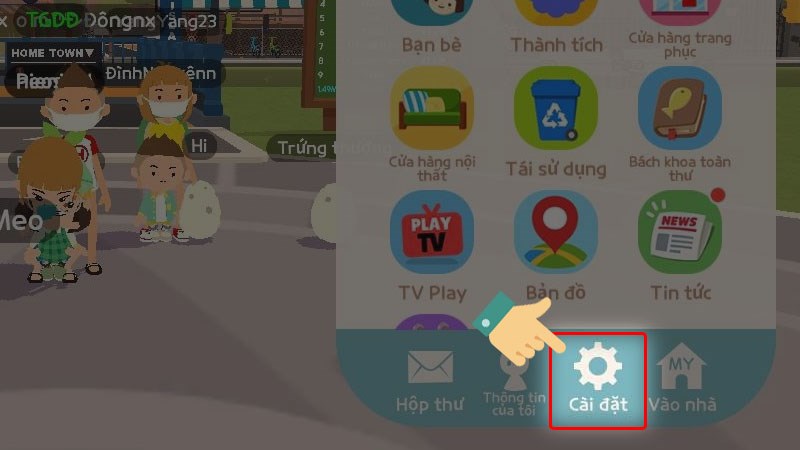 Chọn Cài đặt Chọn Cài đặt