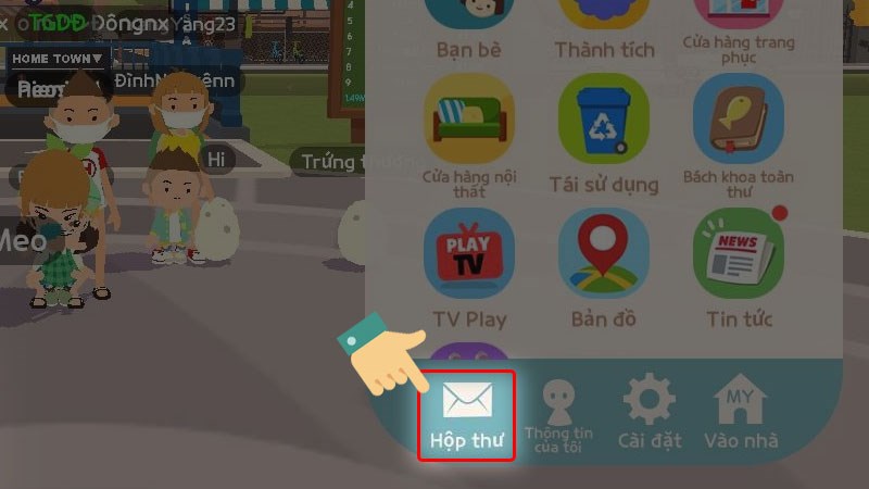 Chọn Hộp thư để nhận quà Chọn Hộp thư để nhận quà