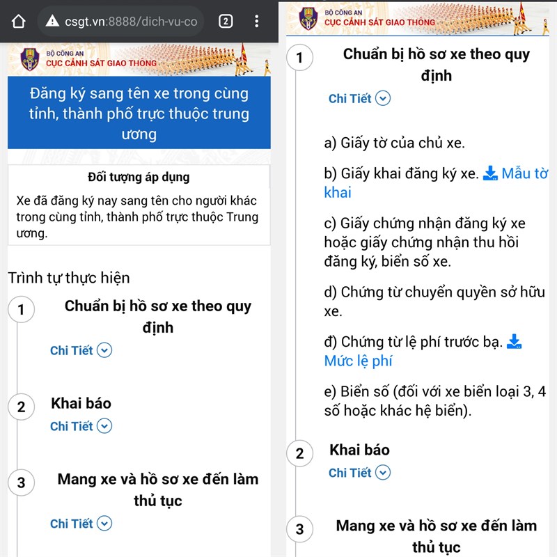 Đăng kí sang tên xe Đăng kí sang tên xe