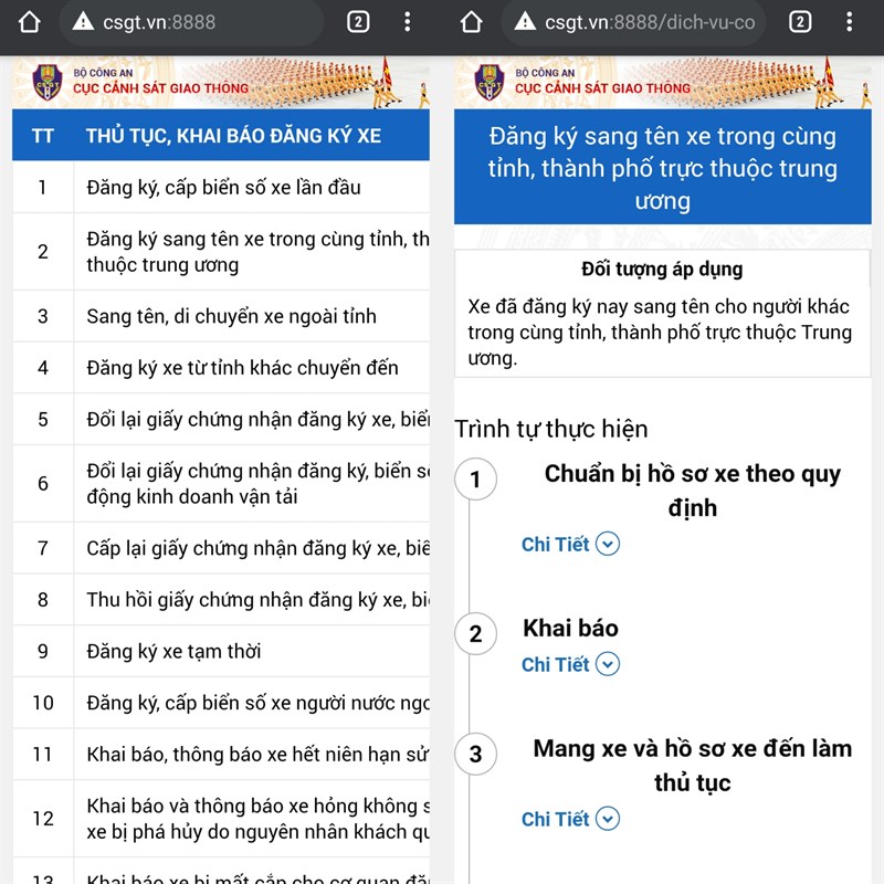 Đăng kí sang tên xe Đăng kí sang tên xe