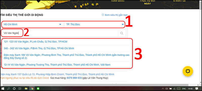 Tra cứu thông tin cửa hàng