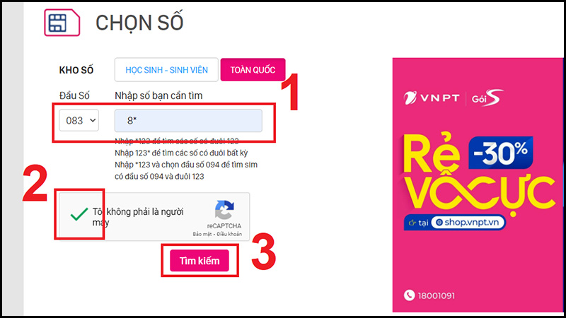 Tìm SIM số 0838