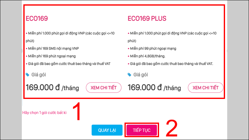Chọn gói cước phù hợp với nhu cầu
