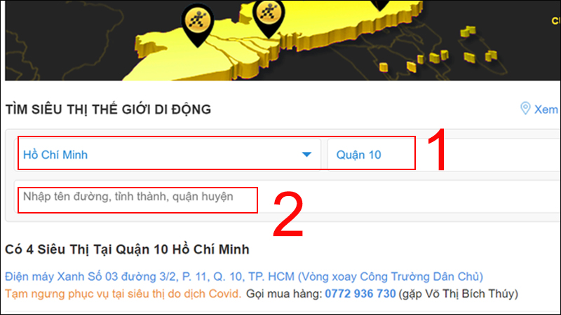Nhập địa chỉ nơi mình sống