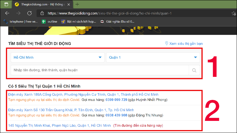 Tìm siêu thị  gần nhất