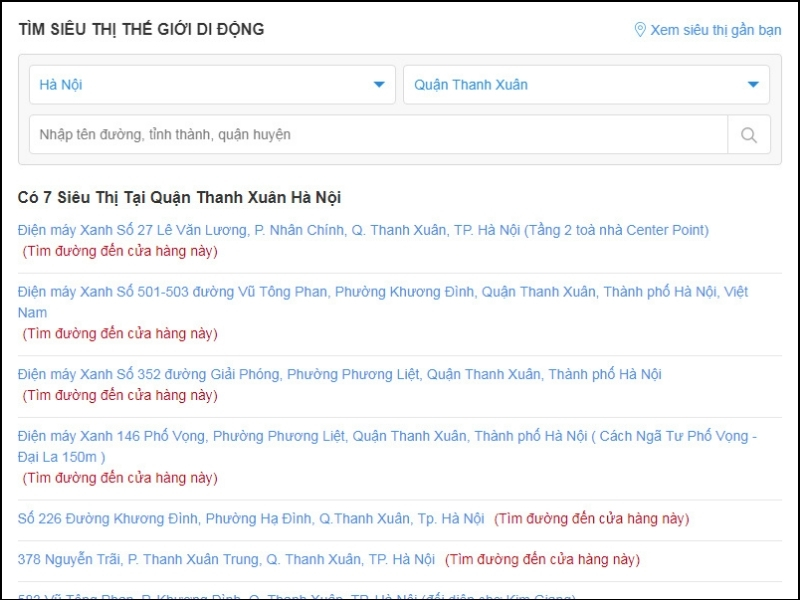 Tìm siêu thị  gần nhất