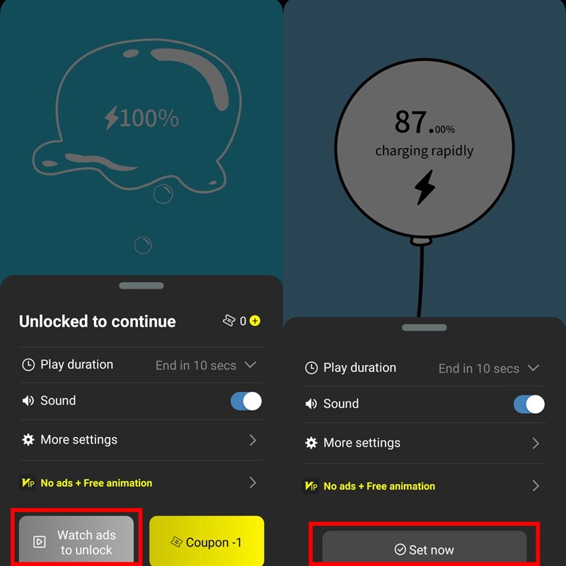 Đổi hiệu ứng sạc pin Đổi hiệu ứng sạc pin