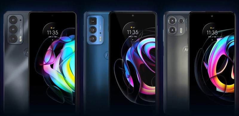 Từ trái sang phải: Motorola Edge 20, Edge 20 Pro, Edge 20 Lite Từ trái sang phải: Motorola Edge 20, Edge 20 Pro, Edge 20 Lite
