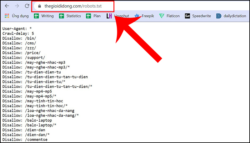 Chèn thegioididong.com/robots.txt