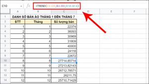 Dự đoán danh số bán áo trong tháng 8, tháng 9, tháng 10, tháng 11, tháng 12