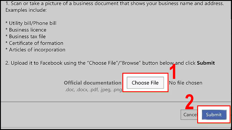 Tải file xác minh trang lên để xác minh