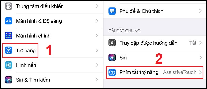 Mở Phím tắt trợ năng