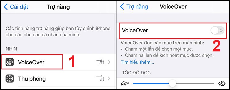 Tắt VoiceOver